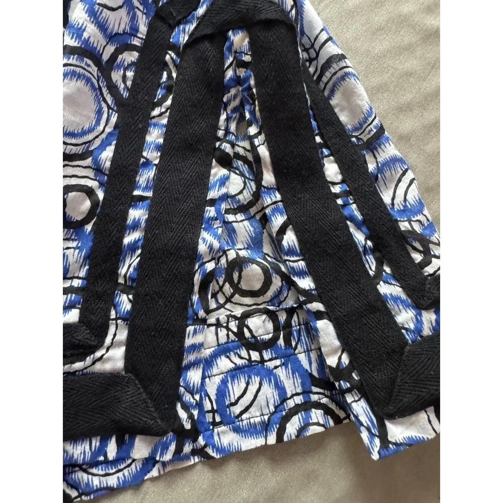 Michael Kors‎ Tunic Women Medium Blue Abstract Applique Cotton Top Cruise